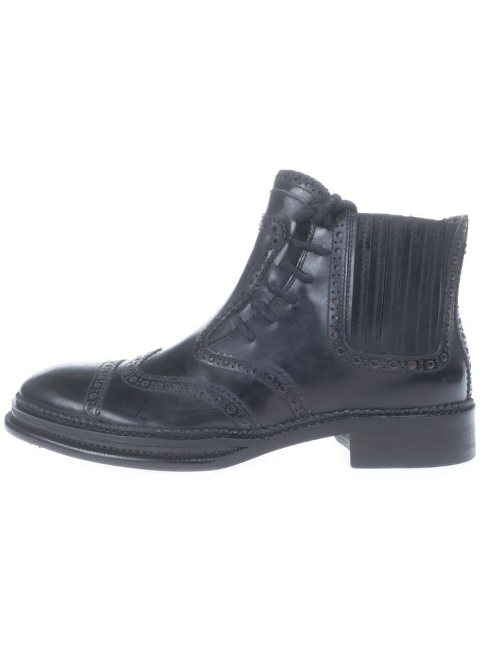 Dolce & Gabbana Lace Up Boots Wingtip Patent Leather Black Sizes 7